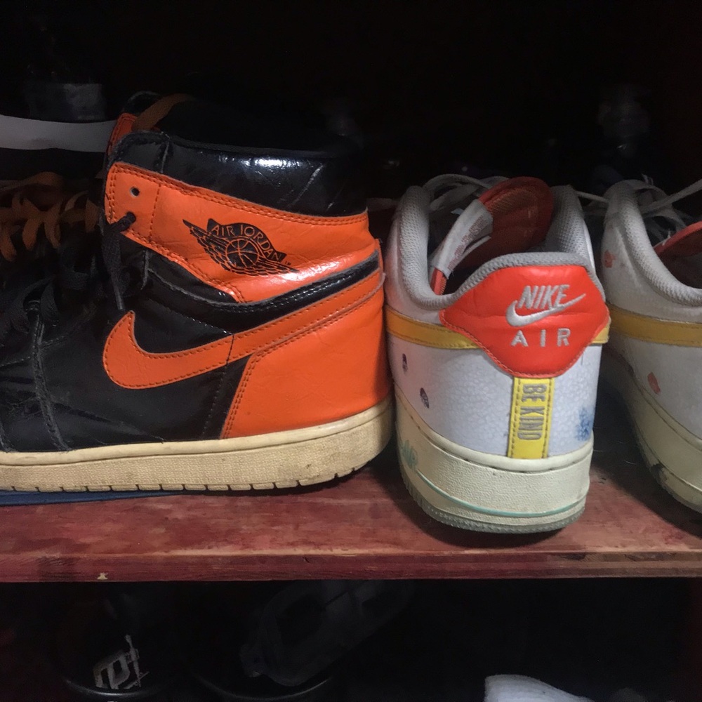 Jordan Black and Orange Sneakers